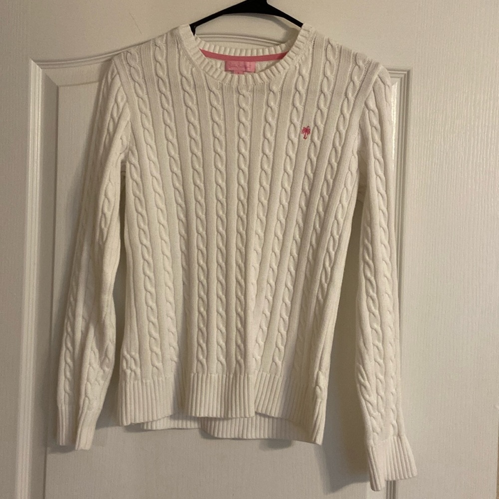 Lilly Pulitzer cotton cable knit sweater Small